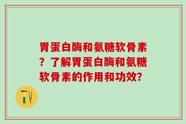 胃蛋白酶和氨糖软骨素？了解胃蛋白酶和氨糖软骨素的作用和功效？