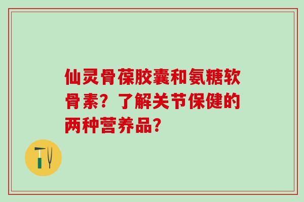 仙灵骨葆胶囊和氨糖软骨素？了解关节保健的两种营养品？