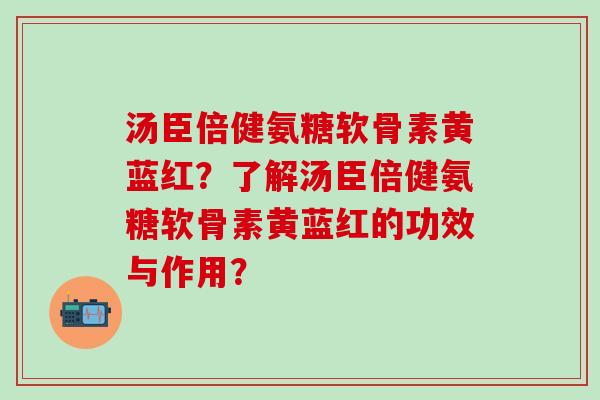 汤臣倍健氨糖软骨素黄蓝红？了解汤臣倍健氨糖软骨素黄蓝红的功效与作用？