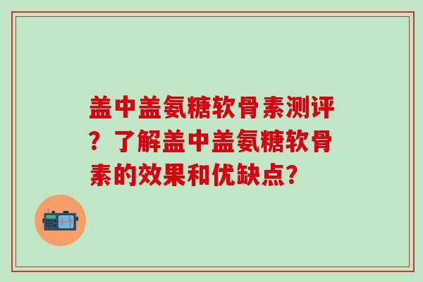 盖中盖氨糖软骨素测评？了解盖中盖氨糖软骨素的效果和优缺点？