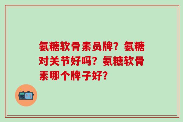 氨糖软骨素员牌？氨糖对关节好吗？氨糖软骨素哪个牌子好？