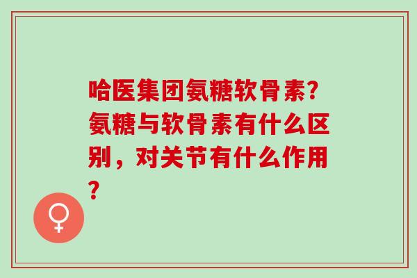 哈医集团氨糖软骨素？氨糖与软骨素有什么区别，对关节有什么作用？