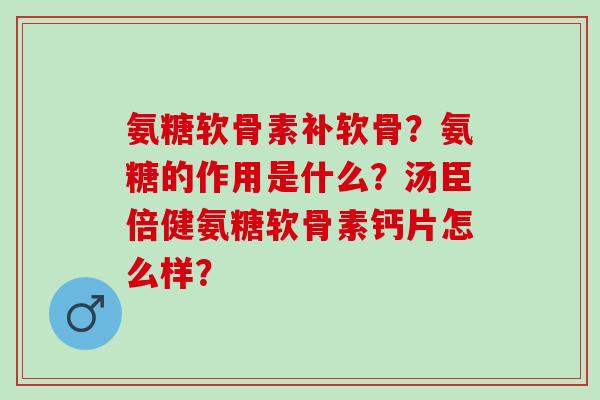 氨糖软骨素补软骨？氨糖的作用是什么？汤臣倍健氨糖软骨素钙片怎么样？
