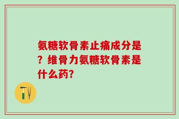 氨糖软骨素止痛成分是？维骨力氨糖软骨素是什么药？