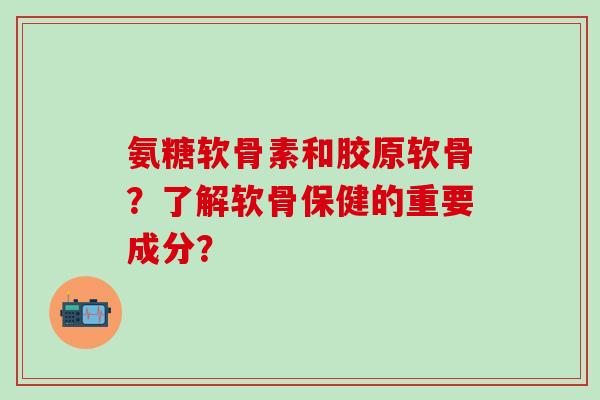 氨糖软骨素和胶原软骨？了解软骨保健的重要成分？