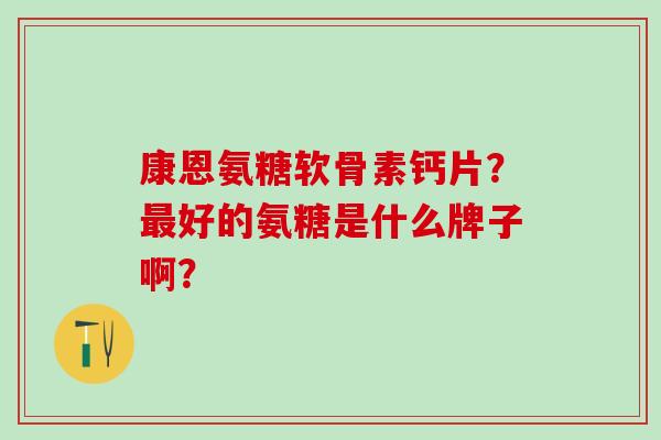 康恩氨糖软骨素钙片？最好的氨糖是什么牌子啊？