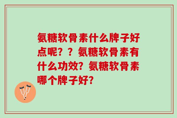 氨糖软骨素什么牌子好点呢？？氨糖软骨素有什么功效？氨糖软骨素哪个牌子好？