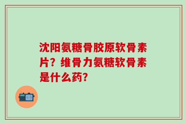 沈阳氨糖骨胶原软骨素片？维骨力氨糖软骨素是什么药？