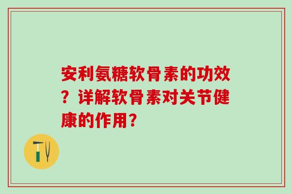 安利氨糖软骨素的功效？详解软骨素对关节健康的作用？