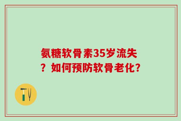 氨糖软骨素35岁流失？如何预防软骨老化？