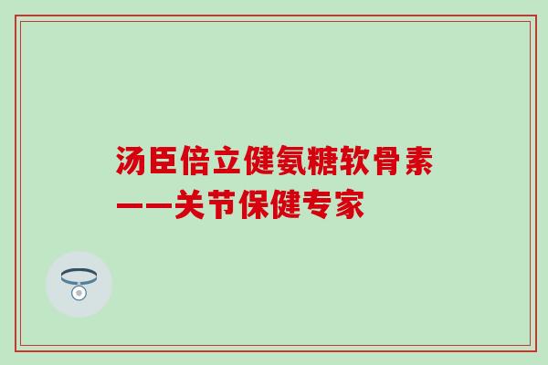 汤臣倍立健氨糖软骨素——关节保健专家
