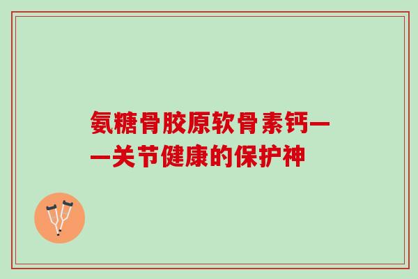 氨糖骨胶原软骨素钙——关节健康的保护神