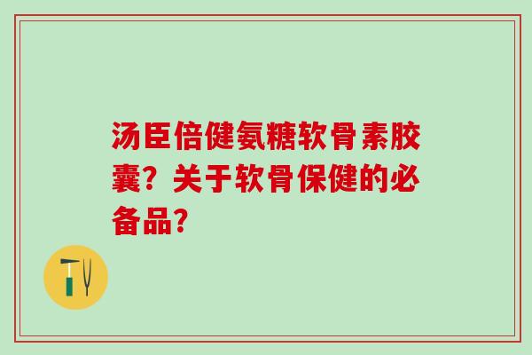 汤臣倍健氨糖软骨素胶囊？关于软骨保健的必备品？