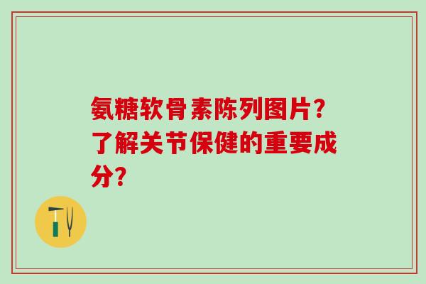 氨糖软骨素陈列图片？了解关节保健的重要成分？