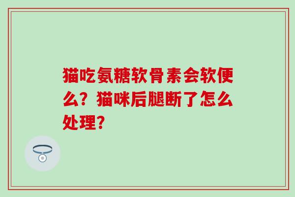 猫吃氨糖软骨素会软便么?猫咪后腿断了怎么处理? 猫吃氨糖软骨素会软便么?猫咪后腿断了怎么处理?