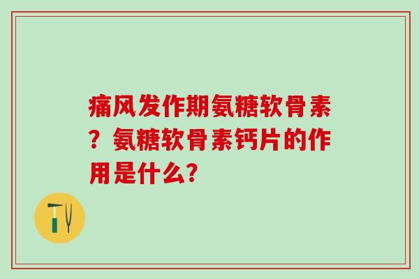 发作期氨糖软骨素?氨糖软骨素钙片的作用是什么? 发作期氨糖软骨素?氨糖软骨素钙片的作用是什么?
