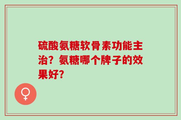硫酸氨糖软骨素功能主？氨糖哪个牌子的效果好？