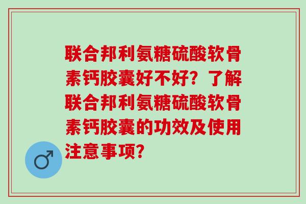 联合邦利氨糖硫酸软骨素钙胶囊好不好？了解联合邦利氨糖硫酸软骨素钙胶囊的功效及使用注意事项？