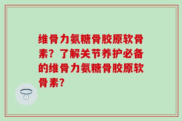 维骨力氨糖骨胶原软骨素？了解关节养护必备的维骨力氨糖骨胶原软骨素？