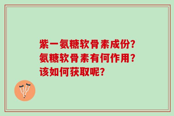 紫一氨糖软骨素成份？氨糖软骨素有何作用？该如何获取呢？