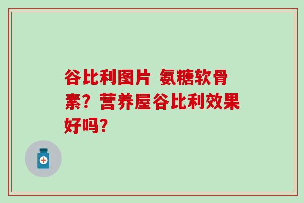 谷比利图片 氨糖软骨素？营养屋谷比利效果好吗？
