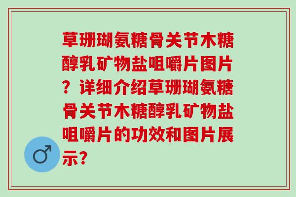 草珊瑚氨糖骨关节木糖醇乳矿物盐咀嚼片图片？详细介绍草珊瑚氨糖骨关节木糖醇乳矿物盐咀嚼片的功效和图片展示？