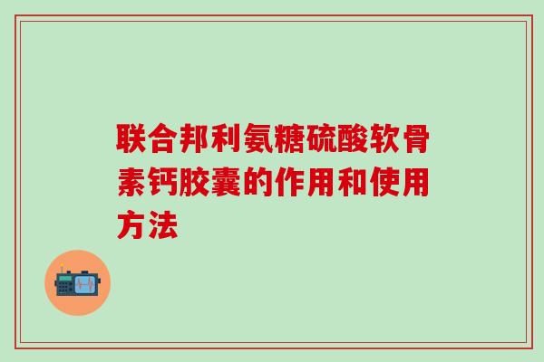 联合邦利氨糖硫酸软骨素钙胶囊的作用和使用方法