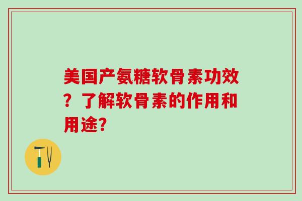 美国产氨糖软骨素功效?了解软骨素的作用和用途? 美国产氨糖软骨素功效?了解软骨素的作用和用途?