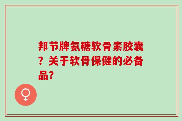 邦节牌氨糖软骨素胶囊？关于软骨保健的必备品？