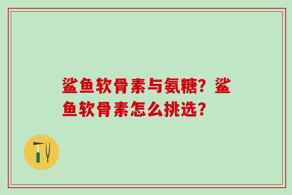 鲨鱼软骨素与氨糖？鲨鱼软骨素怎么挑选？