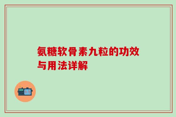 氨糖软骨素九粒的功效与用法详解