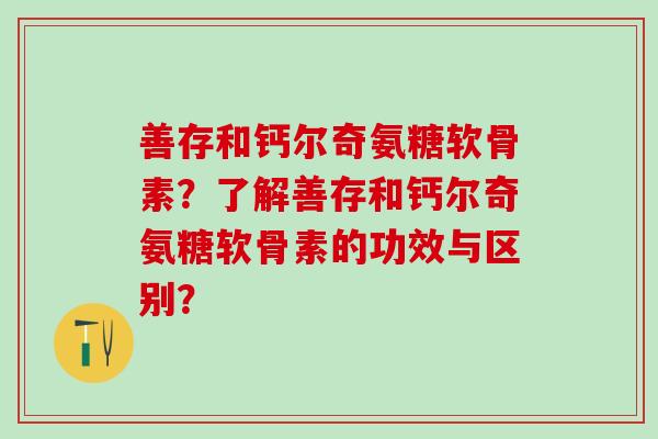 善存和钙尔奇氨糖软骨素？了解善存和钙尔奇氨糖软骨素的功效与区别？