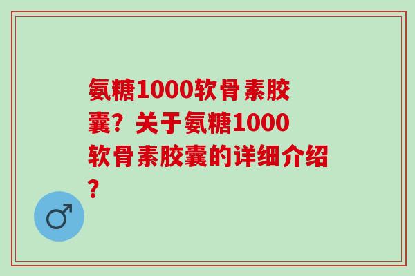 氨糖1000软骨素胶囊？关于氨糖1000软骨素胶囊的详细介绍？