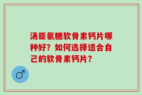汤臣氨糖软骨素钙片哪种好？如何选择适合自己的软骨素钙片？