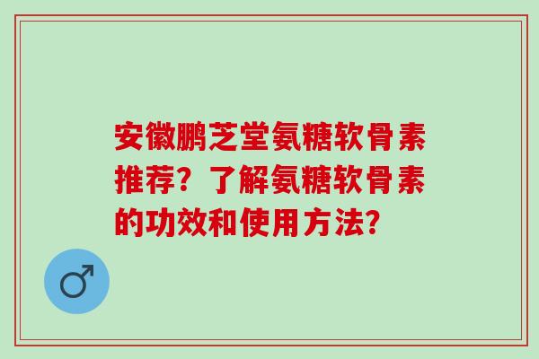安徽鹏芝堂氨糖软骨素推荐？了解氨糖软骨素的功效和使用方法？