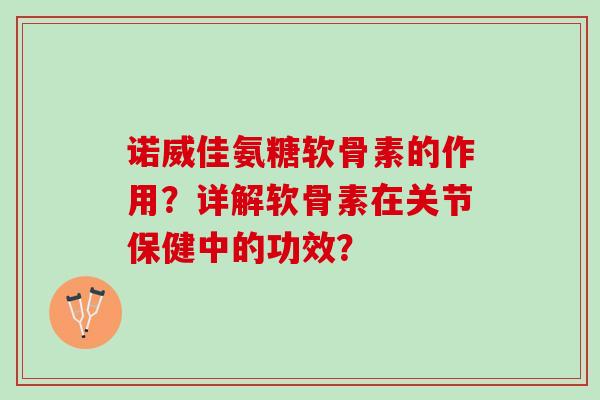 诺威佳氨糖软骨素的作用？详解软骨素在关节保健中的功效？