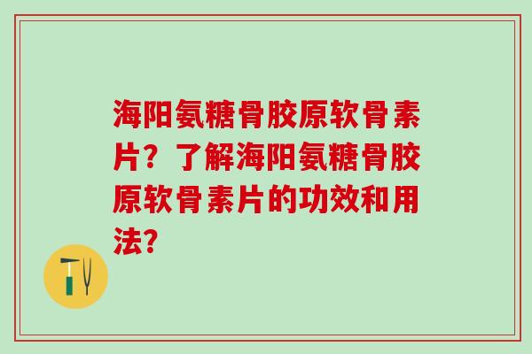 海阳氨糖骨胶原软骨素片？了解海阳氨糖骨胶原软骨素片的功效和用法？