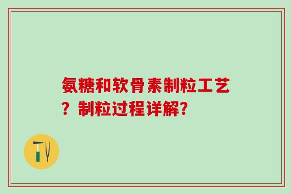 氨糖和软骨素制粒工艺？制粒过程详解？