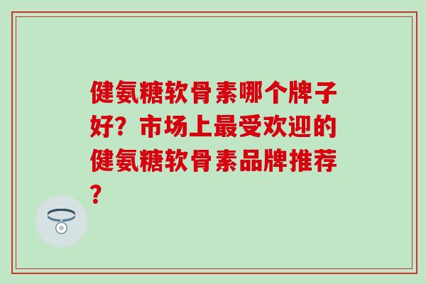 健氨糖软骨素哪个牌子好？市场上最受欢迎的健氨糖软骨素品牌推荐？
