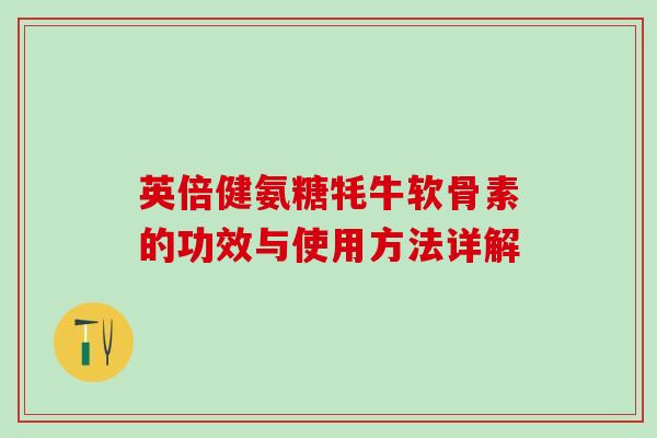 英倍健氨糖牦牛软骨素的功效与使用方法详解