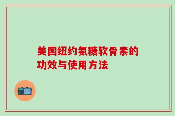美国纽约氨糖软骨素的功效与使用方法