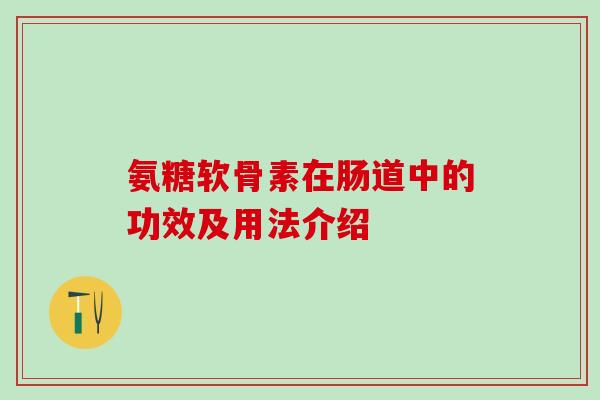 氨糖软骨素在肠道中的功效及用法介绍