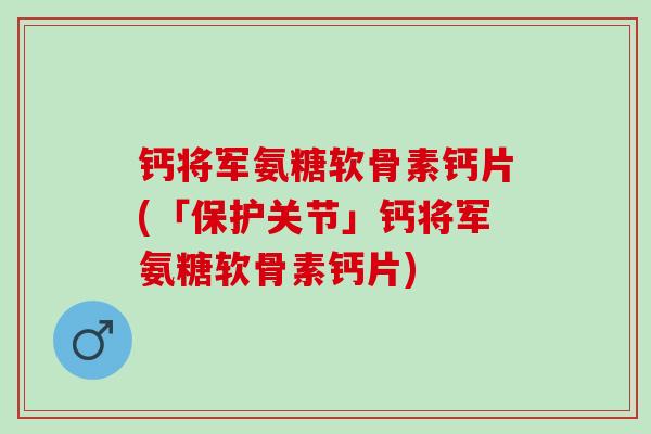 钙将军氨糖软骨素钙片(「保护关节」钙将军氨糖软骨素钙片)