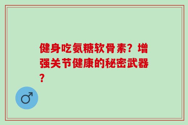 健身吃氨糖软骨素？增强关节健康的秘密武器？