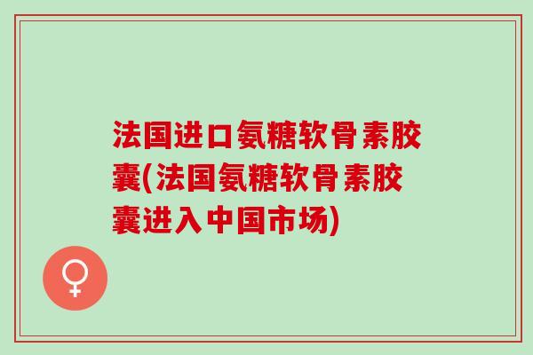 法国进口氨糖软骨素胶囊(法国氨糖软骨素胶囊进入中国市场)