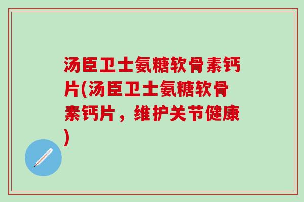 汤臣卫士氨糖软骨素钙片(汤臣卫士氨糖软骨素钙片，维护关节健康)