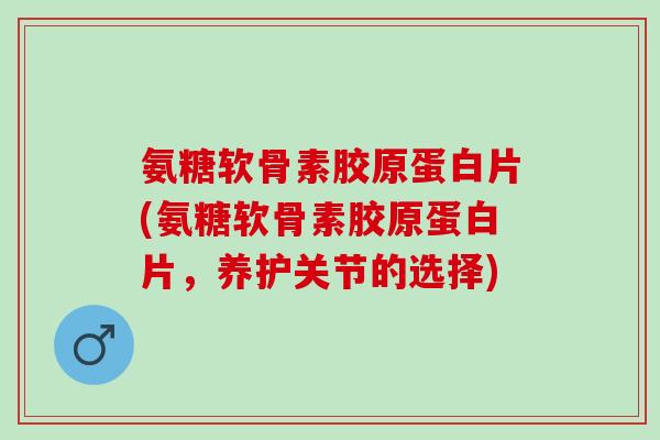 氨糖软骨素胶原蛋白片(氨糖软骨素胶原蛋白片，养护关节的选择)
