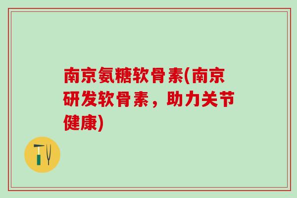 南京氨糖软骨素(南京研发软骨素，助力关节健康)