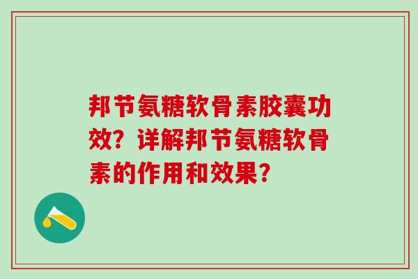邦节氨糖软骨素胶囊功效？详解邦节氨糖软骨素的作用和效果？