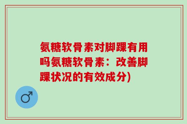 氨糖软骨素对脚踝有用吗氨糖软骨素：改善脚踝状况的有效成分)